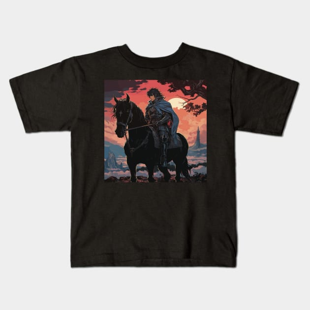 Dark Knight Kids T-Shirt by Ray Crimson